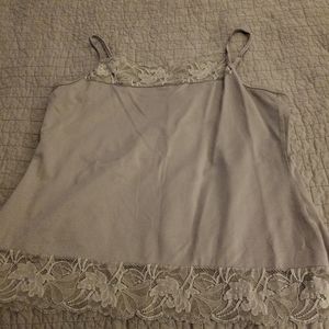 Light gray lace dress tank top